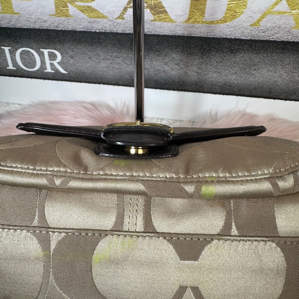 Coach Cream and Brown Shoulder Bag with Monogram - Picture 9 of 11